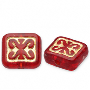 Acrylperlen Rechteck Red-gold