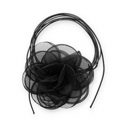 Blumen Halskette Organza Black
