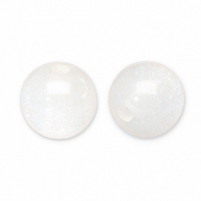 12 mm Acrylperlen mit Glitzer White-turquoise