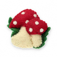 Broschen Filz Fliegenpilz Red-white-green