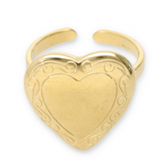 Ringe aus Stainless Steel - Rostfreiem Stahl Herz Gold