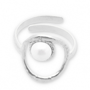 Ringe aus Stainless Steel - Rostfreiem Stahl Perlen Silver-white