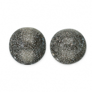 8 mm Acrylperlen mit Glitzer Black-silver