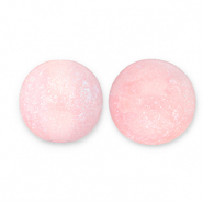 12 mm Acrylperlen mit Glitzer Light pink-turquoise