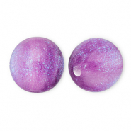 12 mm Acrylperlen mit Glitzer Purple-turquoise