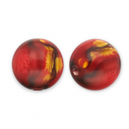 Resin Perlen mit Glitzer 14mm Red-gold