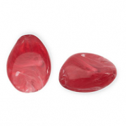 Acrylperlen Tropfenform Red-white