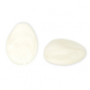 Acrylperlen Tropfenform Off white-white