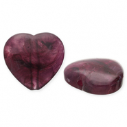 Acrylperlen Herz Aubergine 