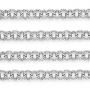 Aluminium Schmuckzubeh&ouml;r Doppelgliederkette Silver