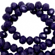 Top Glas Facett Perlen 4x3 mm rondellen Princess blue-pearl shine coating