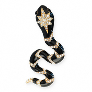 Statement Broschen mit &Ouml;se Schlange Gold-black-transparent