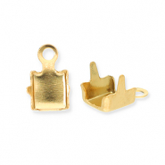 Stainless Steel - Rostfreiem Stahl Schmuckzubeh&ouml;r Endkappen f&uuml;r Strass Ketten 3mm Gold