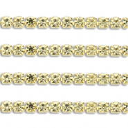 Strass Ketten aus Stainless Steel - Rostfreiem Stahl 3mm Gold-champagne