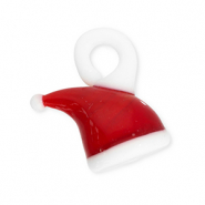 Glas-Anh&auml;nger Weihnachsmannm&uuml;tze Red-white