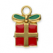 Stainless Steel - Rostfrei Stahl Anh&auml;nger Weihnachtsgeschenk Gold-red-green