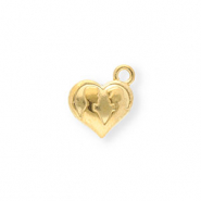Stainless Steel - Rostfrei Stahl Anh&auml;nger Herz mit Silhouetten Gold