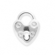 Stainless Steel - Rostfrei Stahl Anh&auml;nger Verschluss Herz Silver