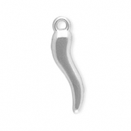Stainless Steel - Rostfrei Stahl Anh&auml;nger Cornicello Silver