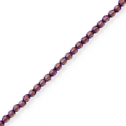 Glas Top Facett Perlen Aubergine purple