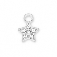 Stainless Steel - Rostfrei Stahl Anh&auml;nger Stern mit Strass Silver-transparent