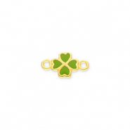 Metall Anh&auml;nger DQ Zwischenst&uuml;ck Gl&uuml;cksklee Gold-green (Nickelfrei)