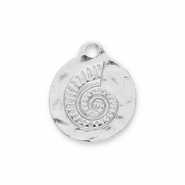 Metall Anh&auml;nger Rund mit Muschel Silver