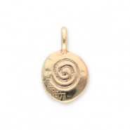 Metall Anh&auml;nger Oval mit Spirale Gold