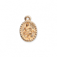 Metall Anh&auml;nger Oval mit Schlange Gold