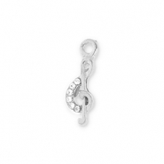 Metall Anh&auml;nger Musiknote Silver-transparent
