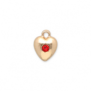 Metall Anh&auml;nger Herz mit Strass Gold-red
