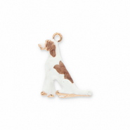 Metall Anh&auml;nger Hund Gold-white-light brown