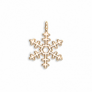 Metall Anh&auml;nger Schneeflocke Gold-white