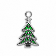Metall Anh&auml;nger Weihnachtsbaum Silver-green