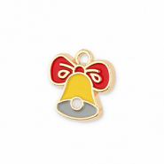 Metall Anh&auml;nger Weihnachtsglocke Gold-yellow-red-grey