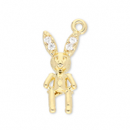 Brass TQ Metall Anh&auml;nger Kaninchen Gold-transparent