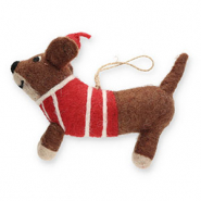 Trendy-Anh&auml;nger Filz Dackel Brown-red-white