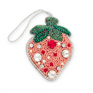 Trendy-Anh&auml;nger Erdbeere Pink-green-silver