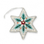 Trendy-Anh&auml;nger Weihnachtsstern White-green-red-silver