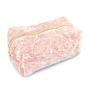 BY31&reg; Etui Sammt mit gestickten Kreisen Light pink