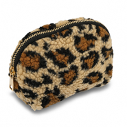 BY31&reg; Etui Teddy mit Leopard-Print Light brown-brown-black