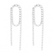 Eco-brass&reg; (nachaltiges Messing) Ohrringe / Ohrstecker mit Zirkonia Silver-crystal