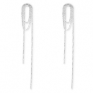Eco-brass&reg; (nachaltiges Messing) Ohrringe / Ohrstecker mit Strass Silver-crystal