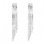 Eco-brass&reg; (nachaltiges Messing) Ohrringe / Ohrstecker mit Strass Silver-crystal