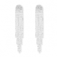 Eco-brass&reg; (nachaltiges Messing) Ohrringe / Ohrstecker mit Strass Silver-crystal