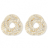 Eco-brass&reg; (nachaltiges Messing) Ohrringe / Ohrstecker mit Strass Gold-crystal
