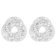 Eco-brass&reg; (nachaltiges Messing) Ohrringe / Ohrstecker mit Strass Silver-crystal
