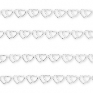 Stainless Steel - Rostfrei Stahl Schmuckzubeh&ouml;r Gliederkette Herzen Silver