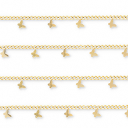 Stainless Steel - Rostfrei Stahl Schmuckzubeh&ouml;r Gliederkette mit Schmetterling Gold