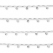 Stainless Steel - Rostfrei Stahl Schmuckzubeh&ouml;r Gliederkette mit M&uuml;ntze Silver